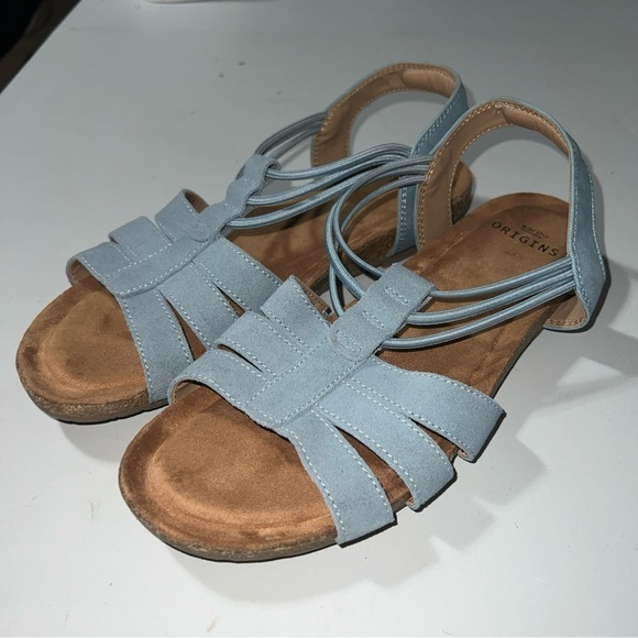 Earth Origins Leather Sling-Back Sandals Laney Moroccan Blue size 8.5M - Picture 2 of 11
